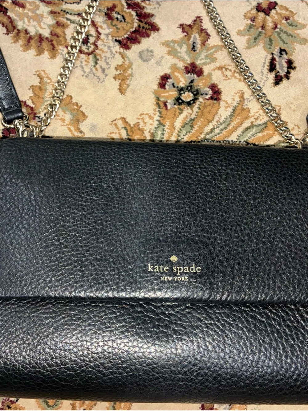 kate spade Black Pebbled Leather Chain & Strap Crossbody